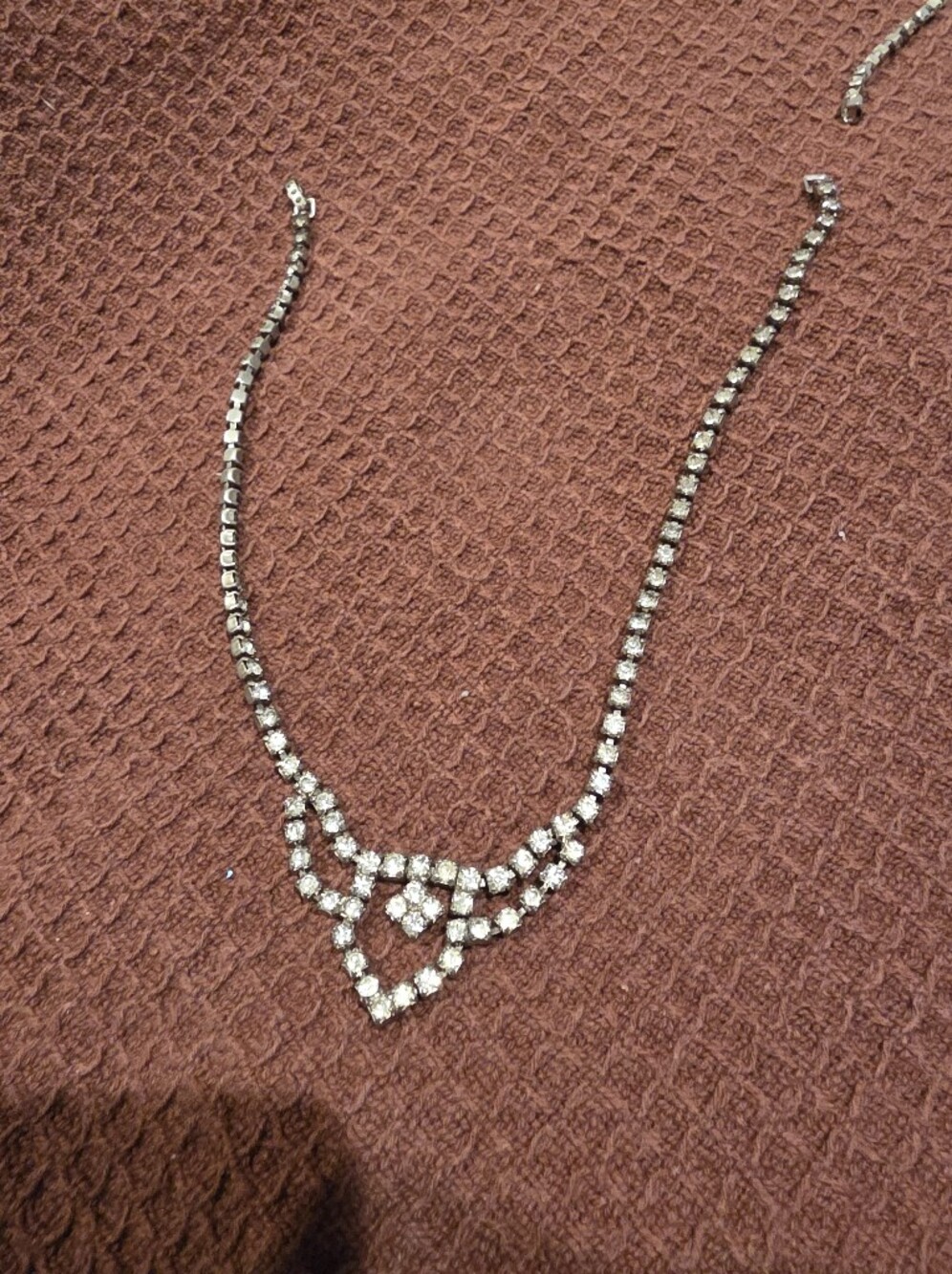 Crystal Tennis Necklace - Silver Tone